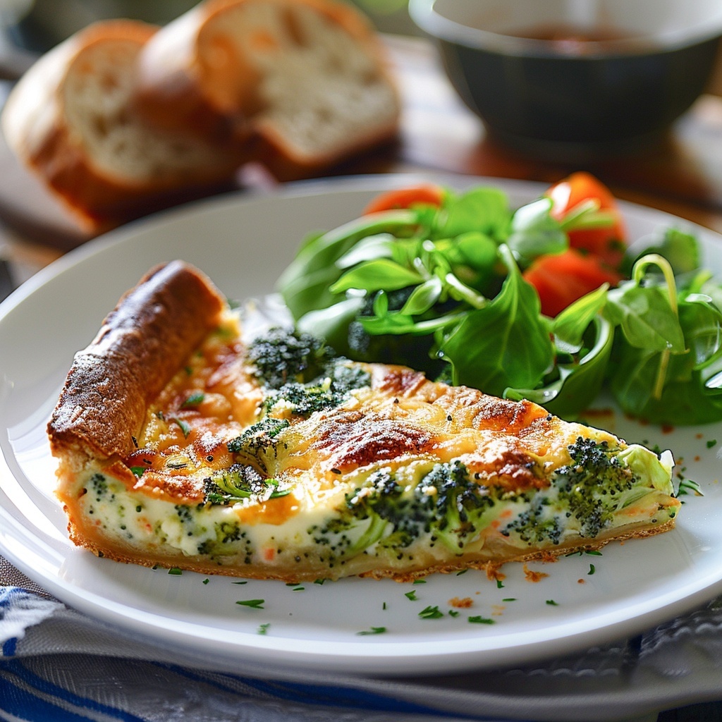 Clafoutis de brócoli y cheddar