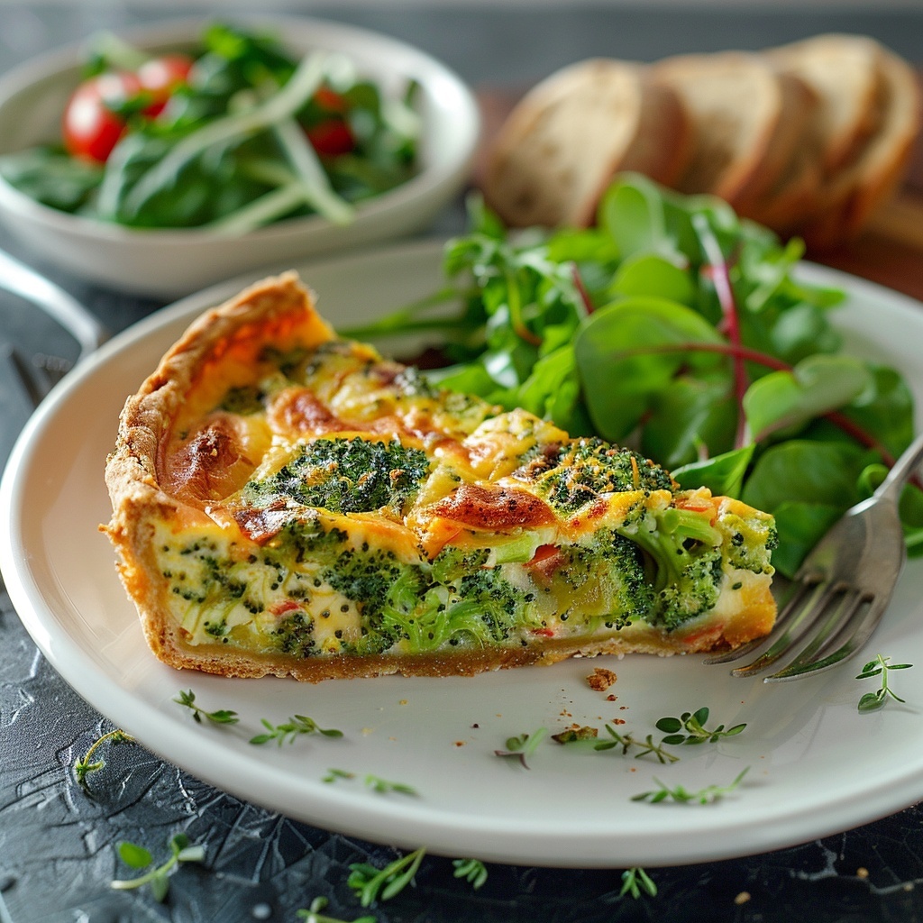 Clafoutis de brócoli y cheddar