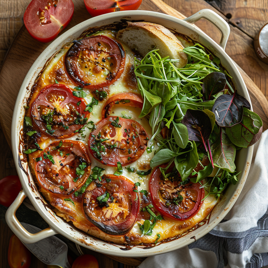 Clafoutis de tomates y mozzarella
