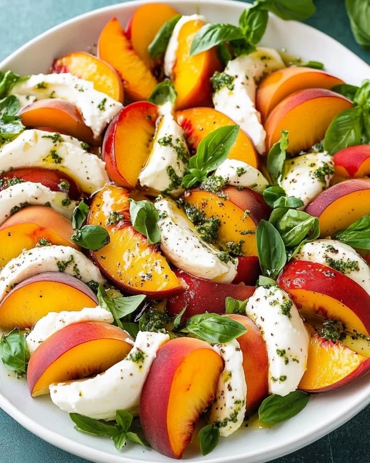 Ensalada Melocotón Mozzarella