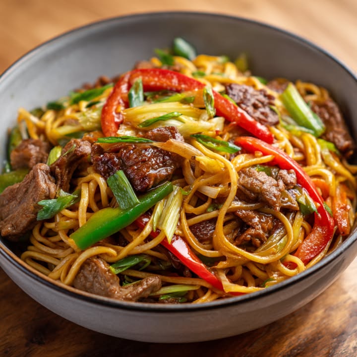 Fideos Salteados Buey