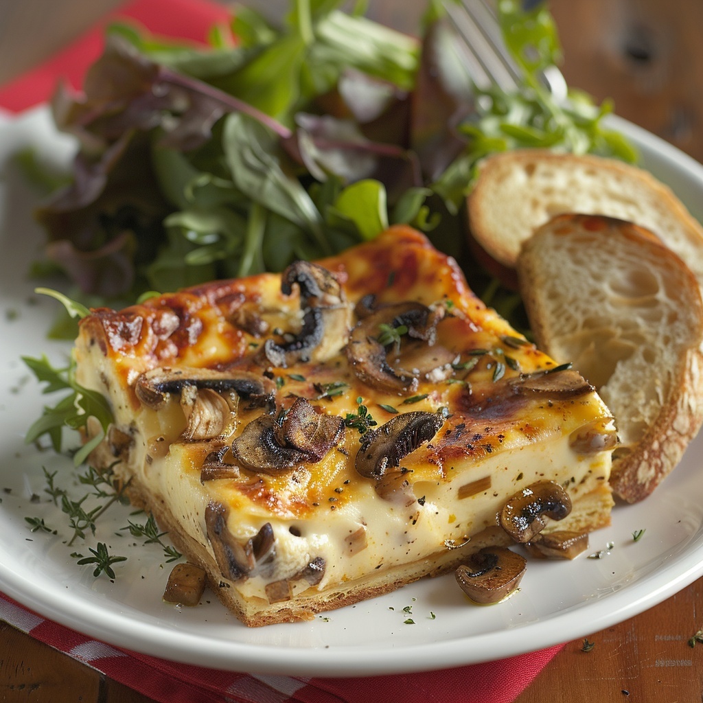 Flan salado de champiñones y queso