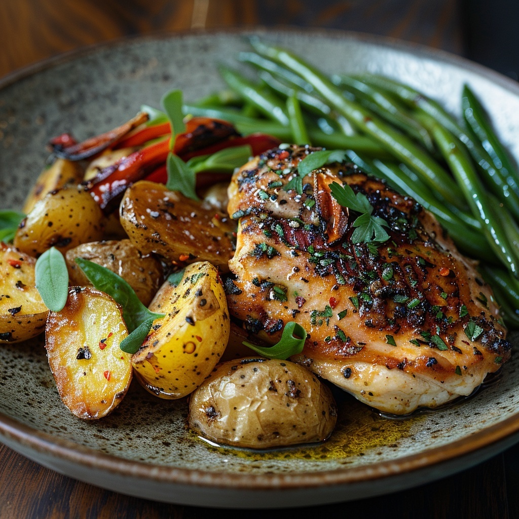 Pollo asado con hierbas provenzales