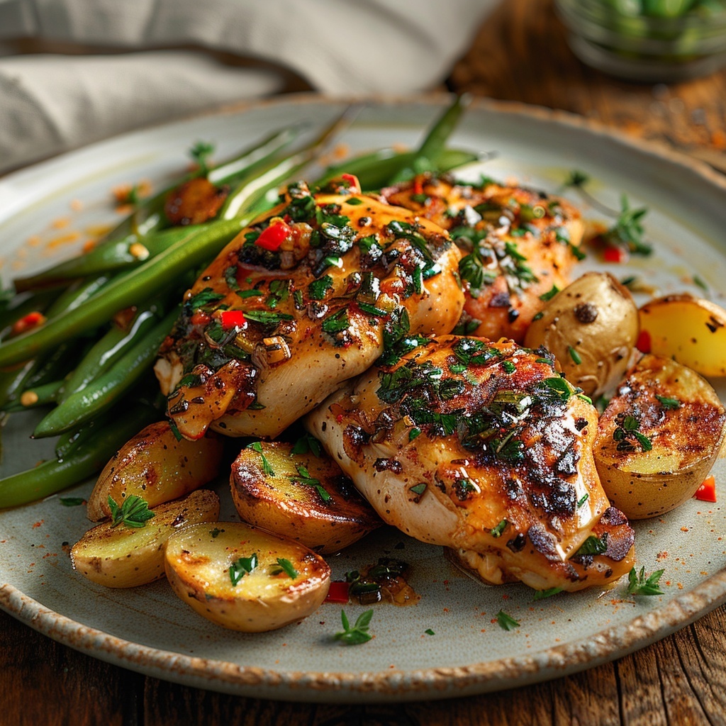 Pollo asado con hierbas provenzales