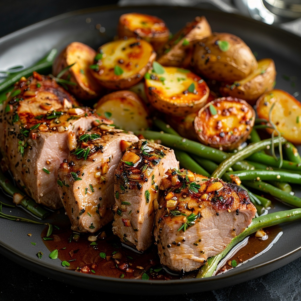 Solomillo de cerdo con mostaza y miel