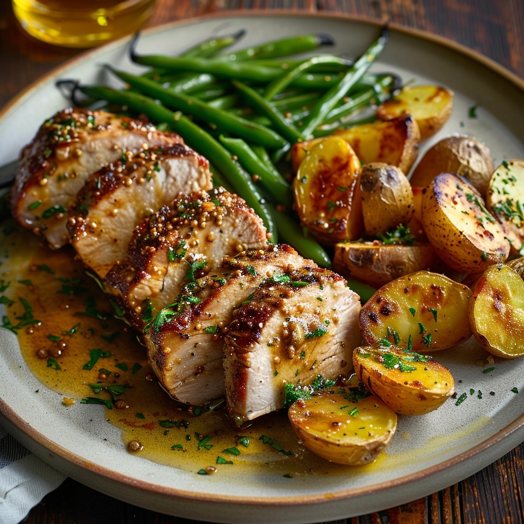 Solomillo de cerdo con mostaza y miel