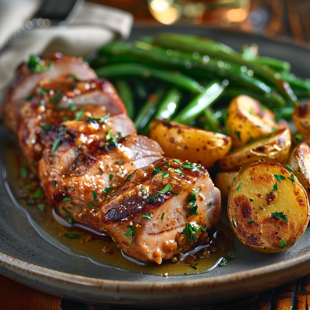 Solomillo de cerdo con mostaza y miel