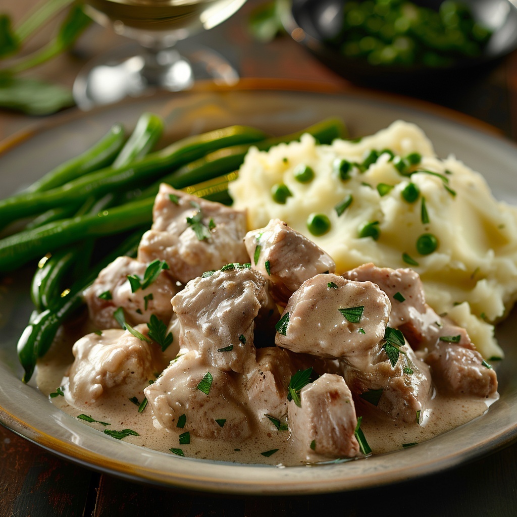 Ternera guisada estilo blanquette