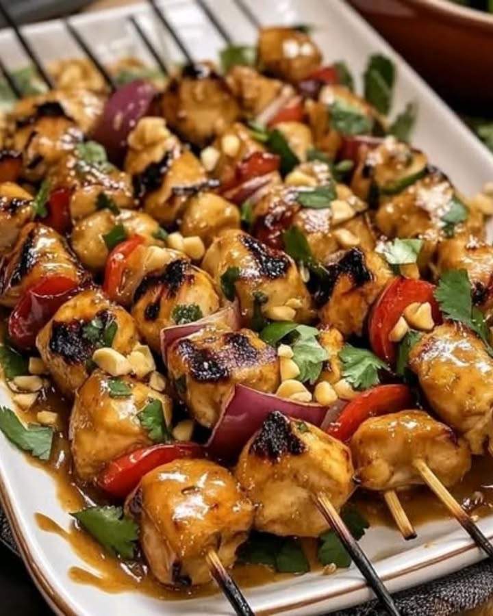Brochetas Pollo Thai: Receta Fácil y Deliciosa