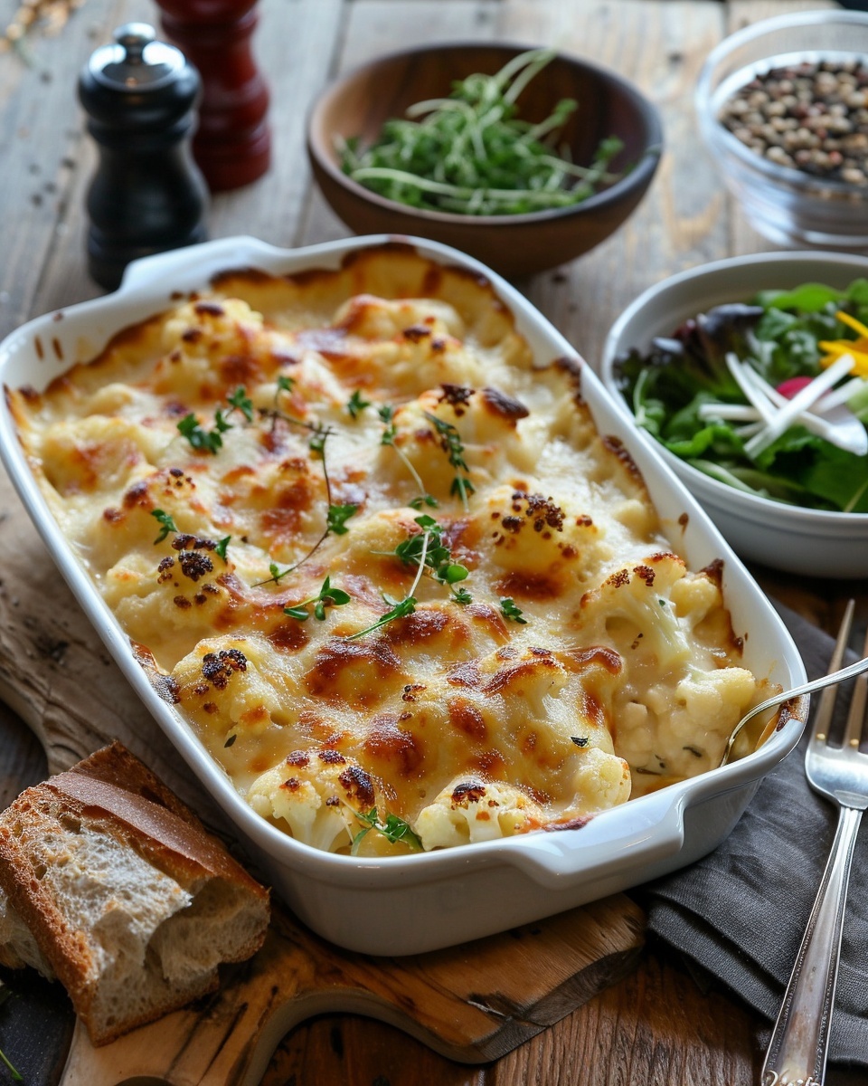 Gratin de coliflor con queso