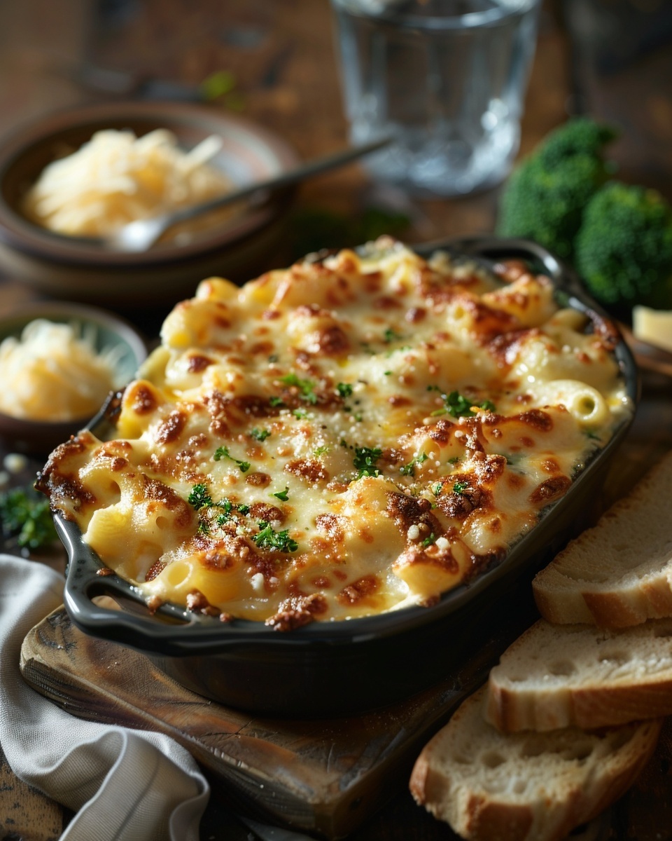 Gratin de macarrones con queso