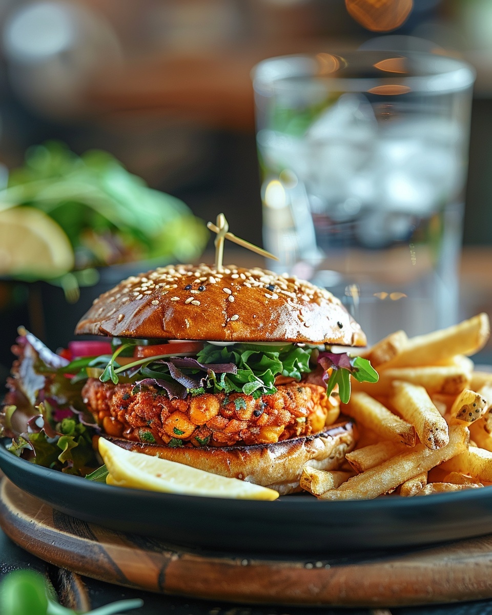 Hamburguesa vegana de garbanzos