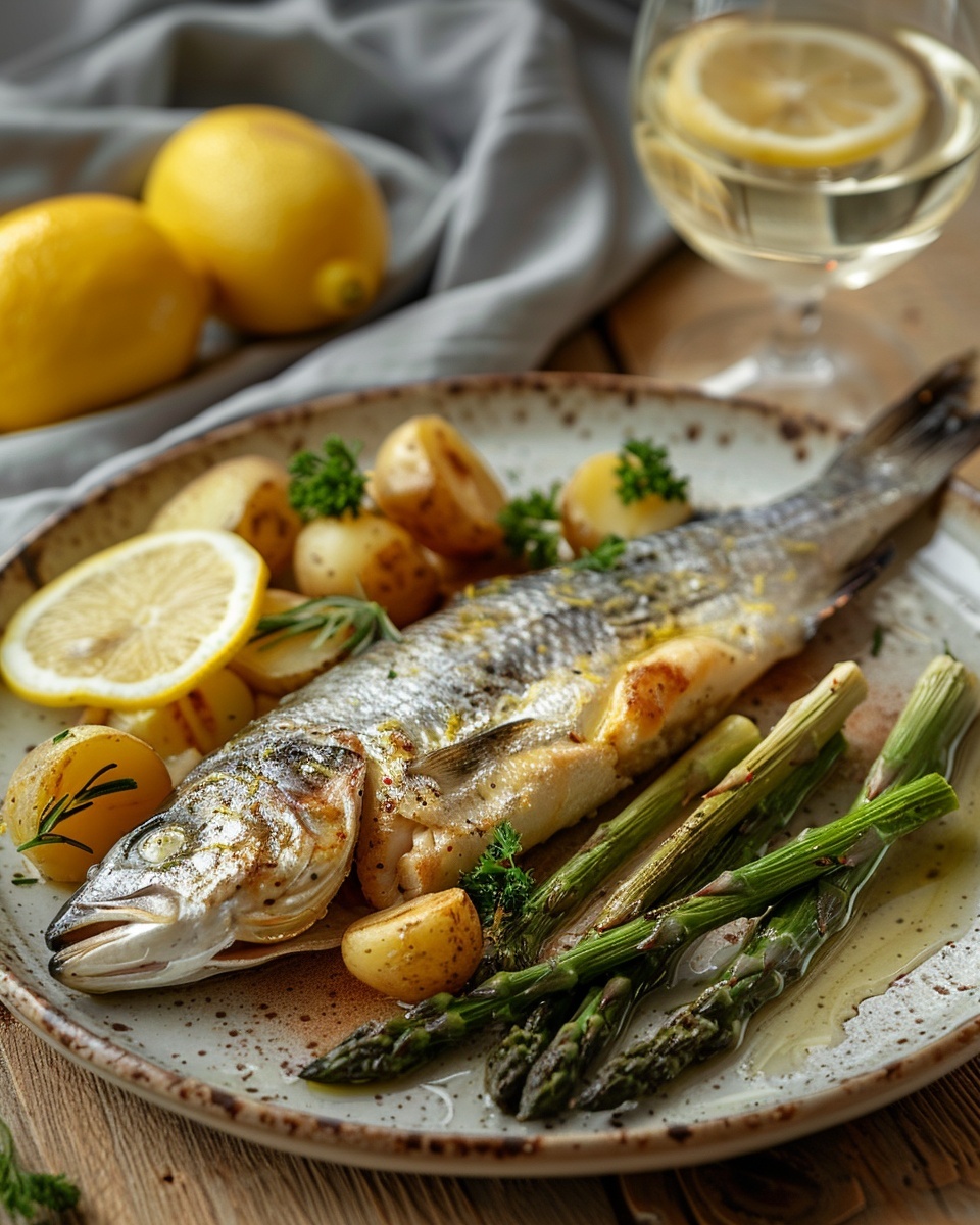 Lomo de lubina al horno con limón