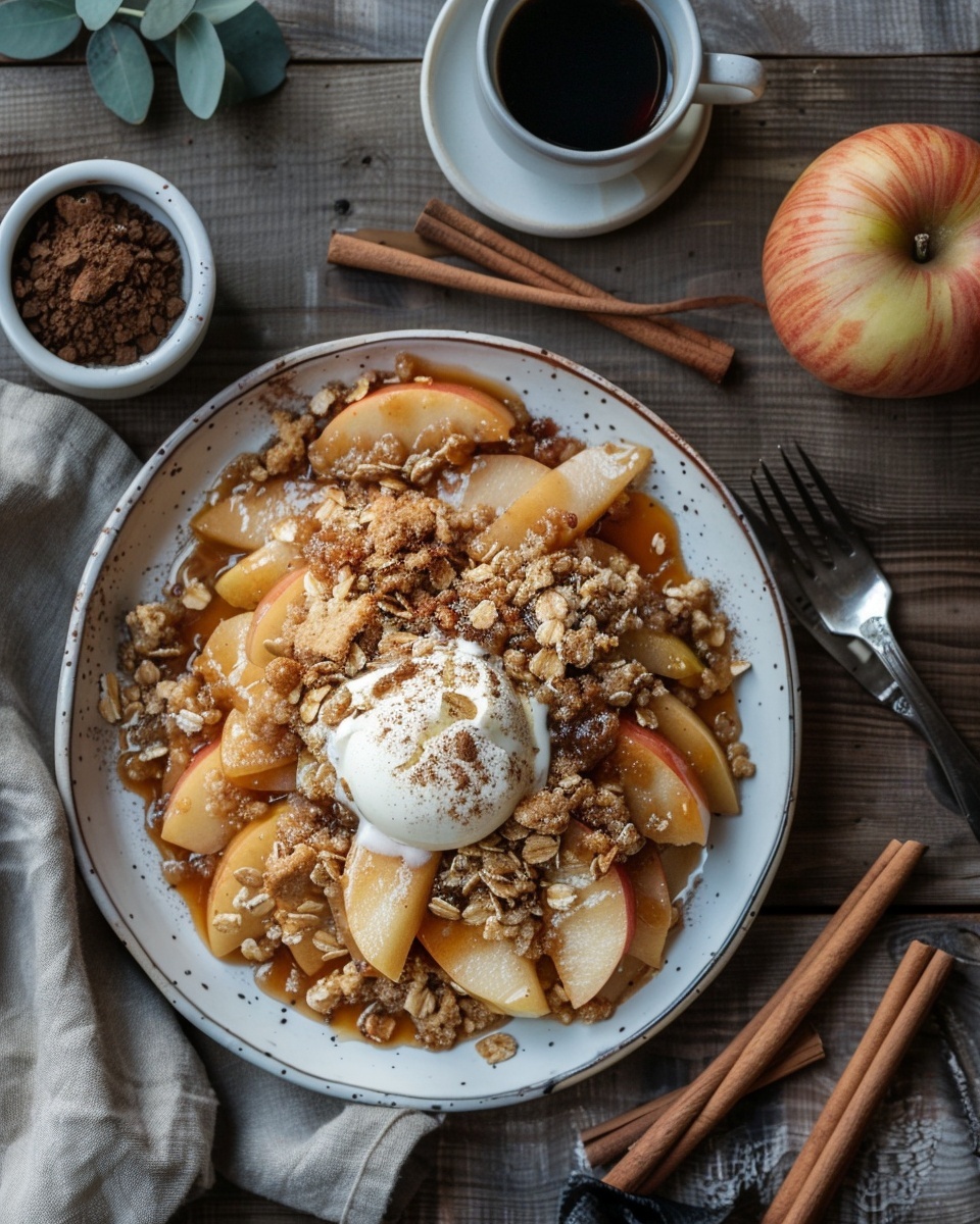 Manzanas al horno con crumble de avena