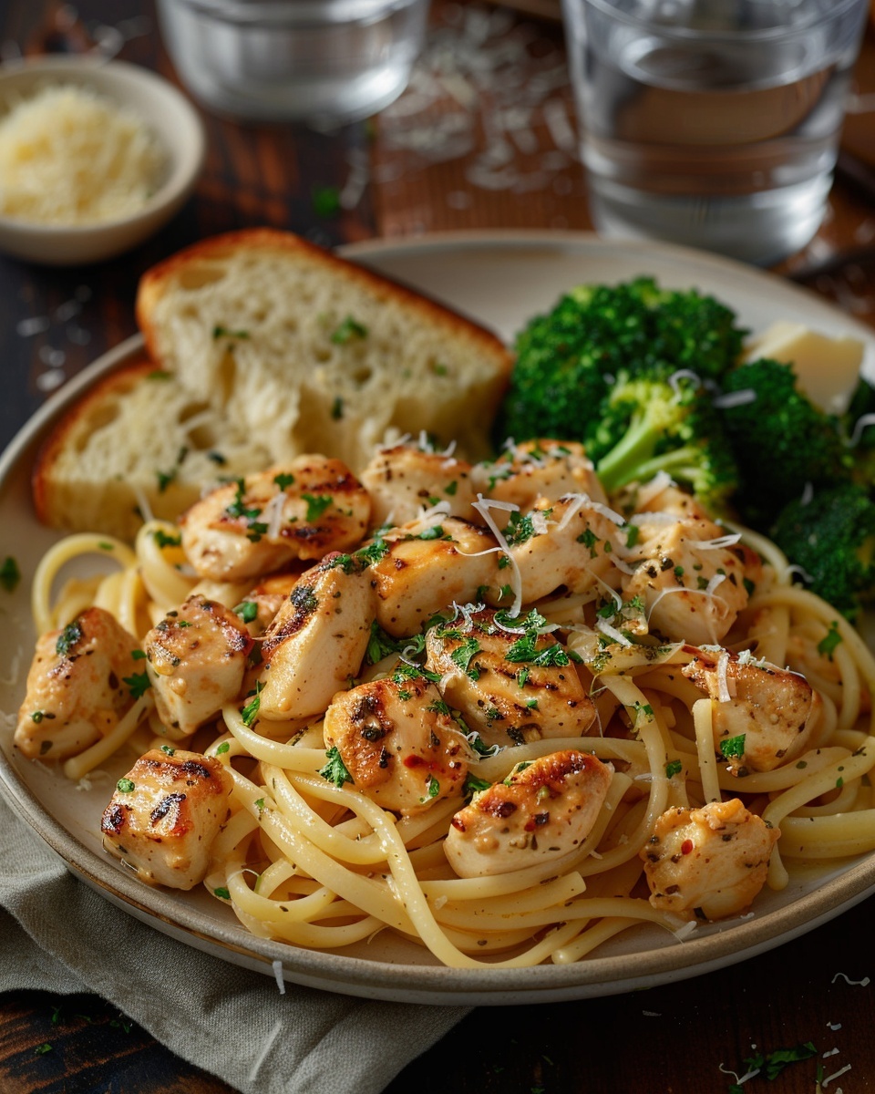 Pasta con pollo al curry y coco