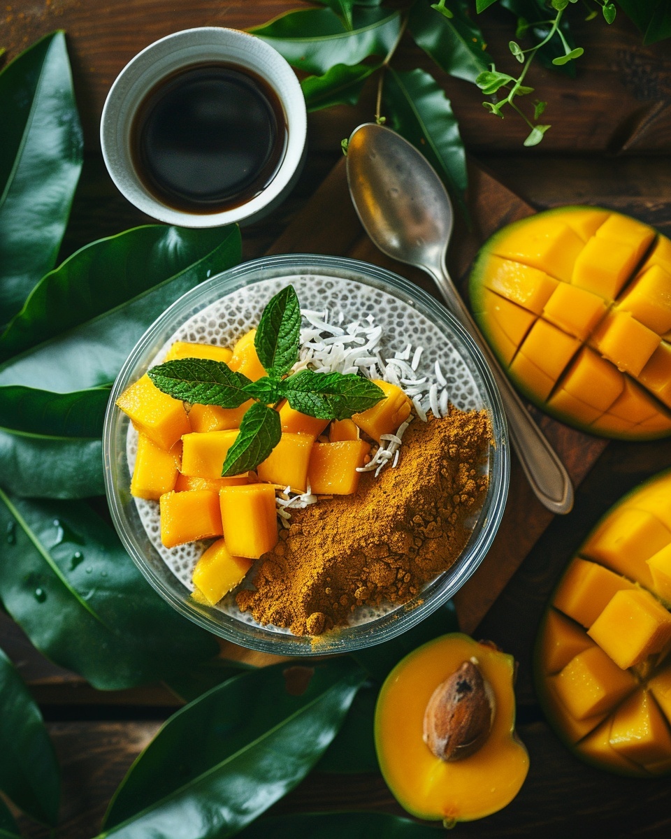 Pudding de chía con mango y coco
