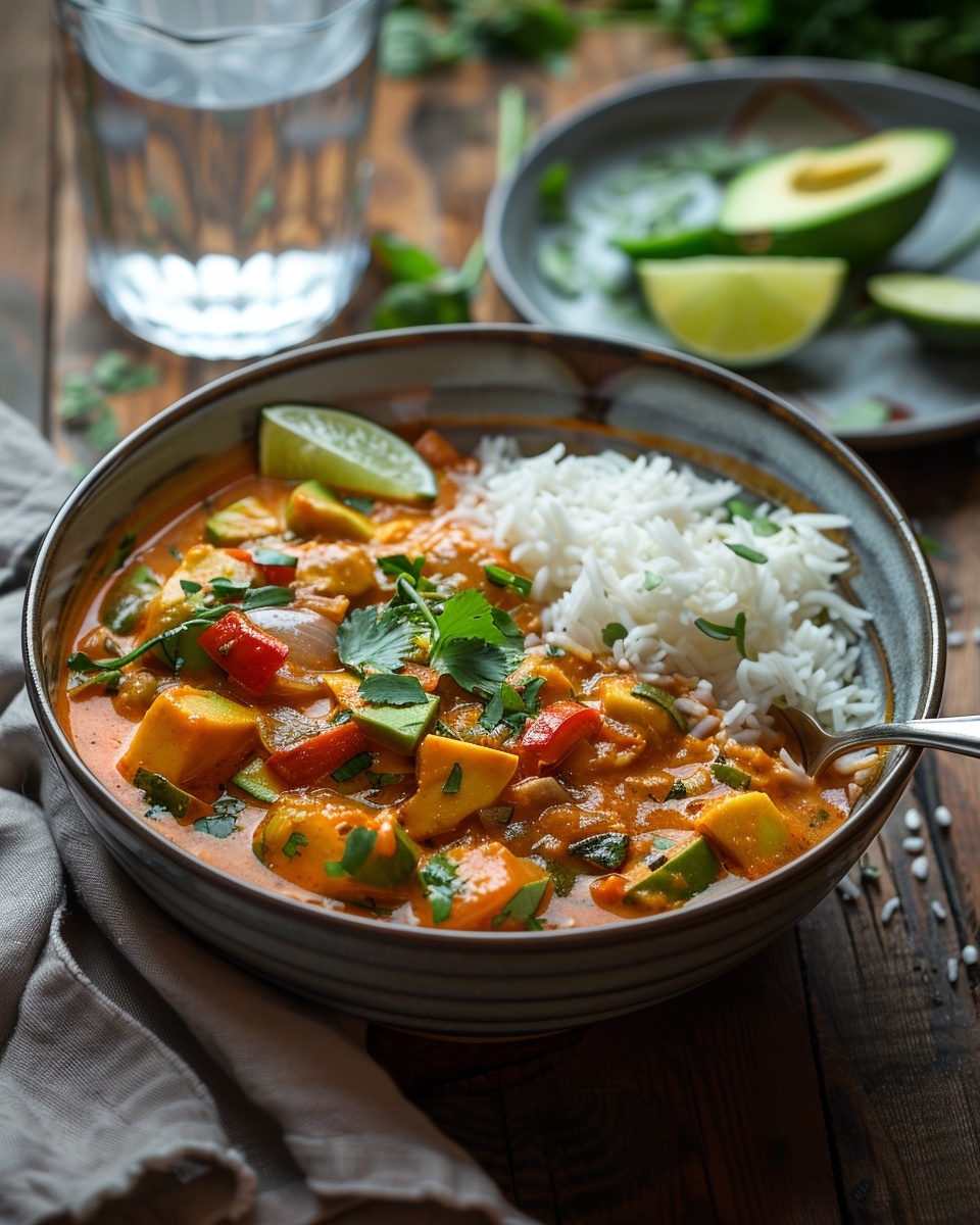 Salsa curry de coco vegetariana