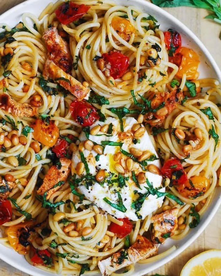 Spaghetti Pollo Burrata: Receta Auténtica y Sabrosa