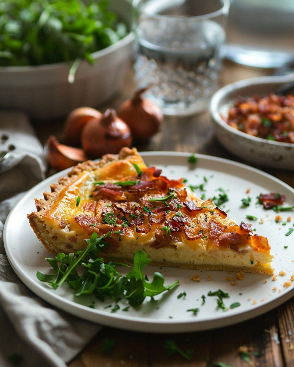Tarta salada de bacon y cebolla