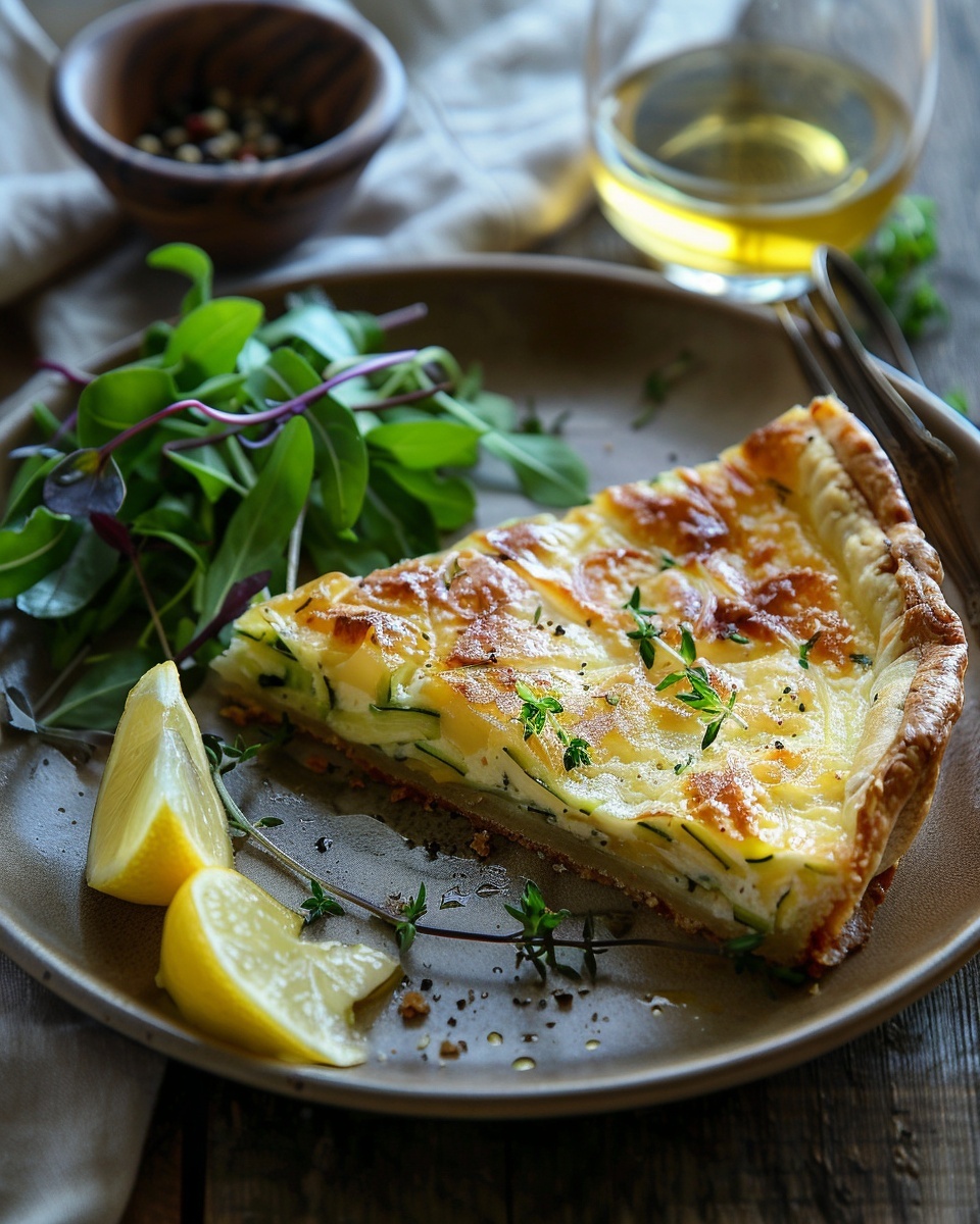 Tarta salada de calabacín y parmesano