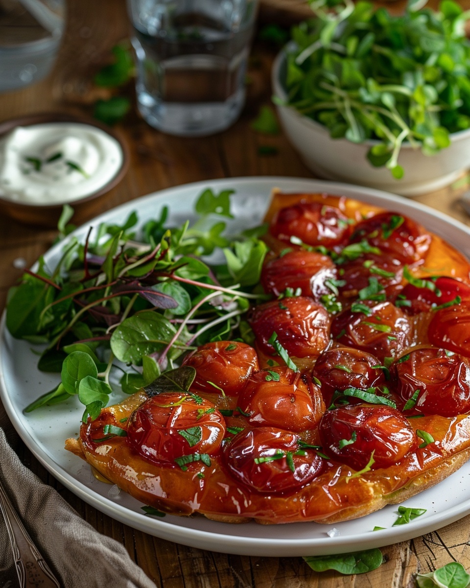 Tarta tatin de tomates cherry