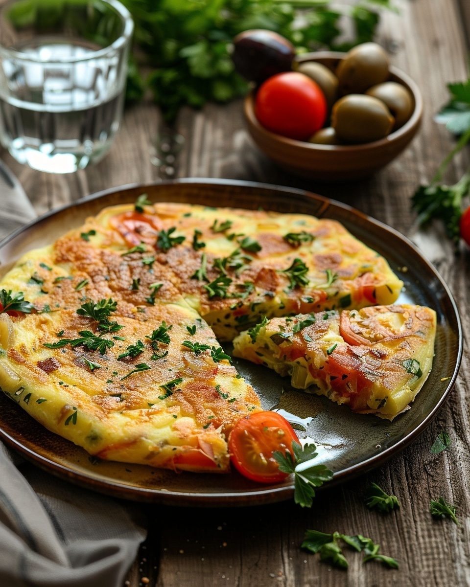Tortilla de calabacín y hierbas