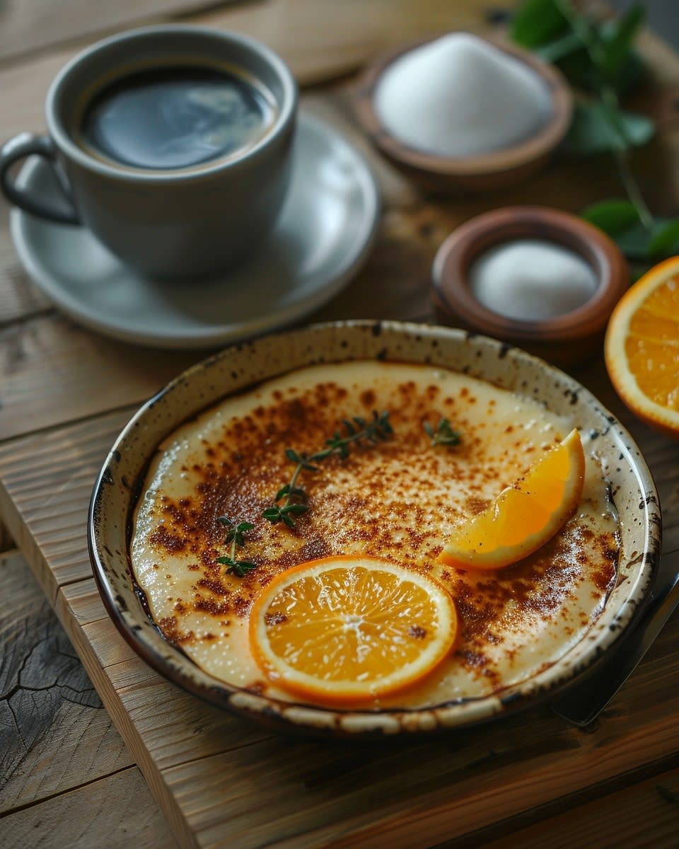 Crema catalana con naranja