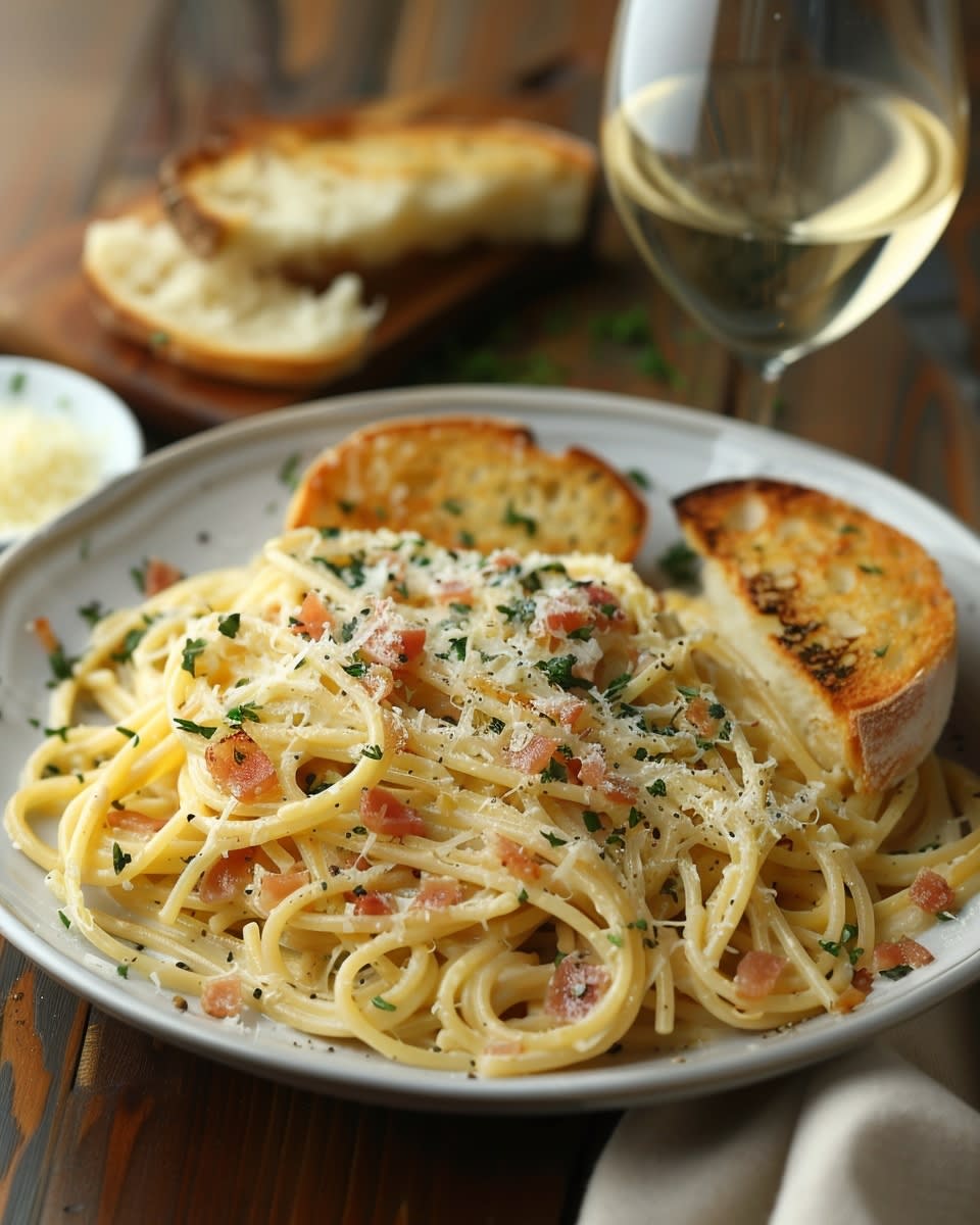 Espaguetis a la carbonara cremosa