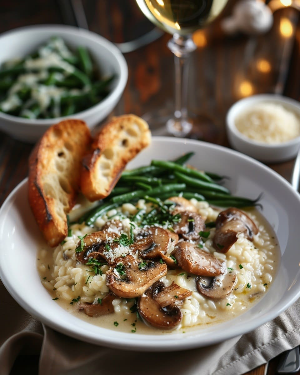 Risotto cremoso de champiñones