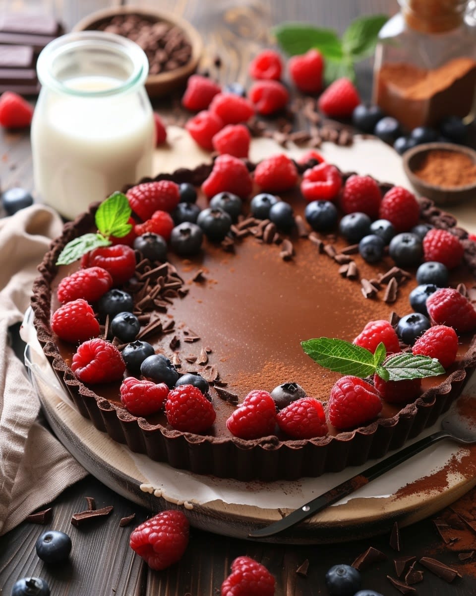 Tarta de chocolate fácil sin horno