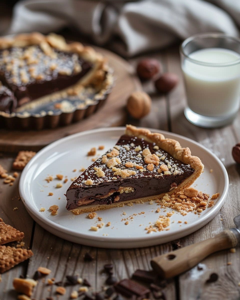 Tarta de chocolate y galletas