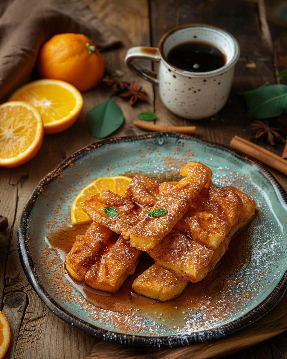 Torrijas con azúcar y canela