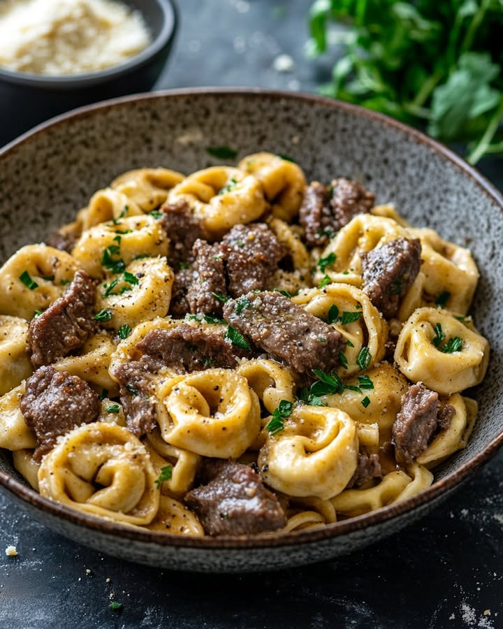 Tortellini Philly Cheesesteak Delicioso: Receta Auténtica