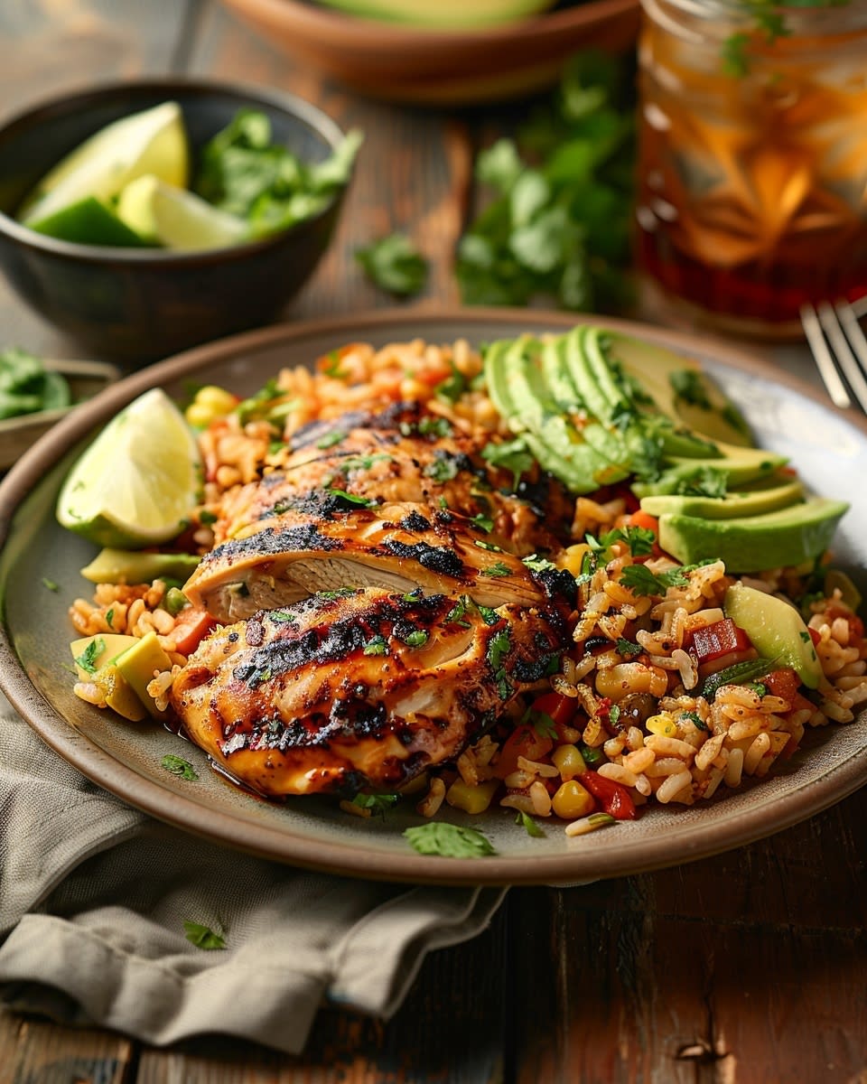Ensalada de arroz con pollo