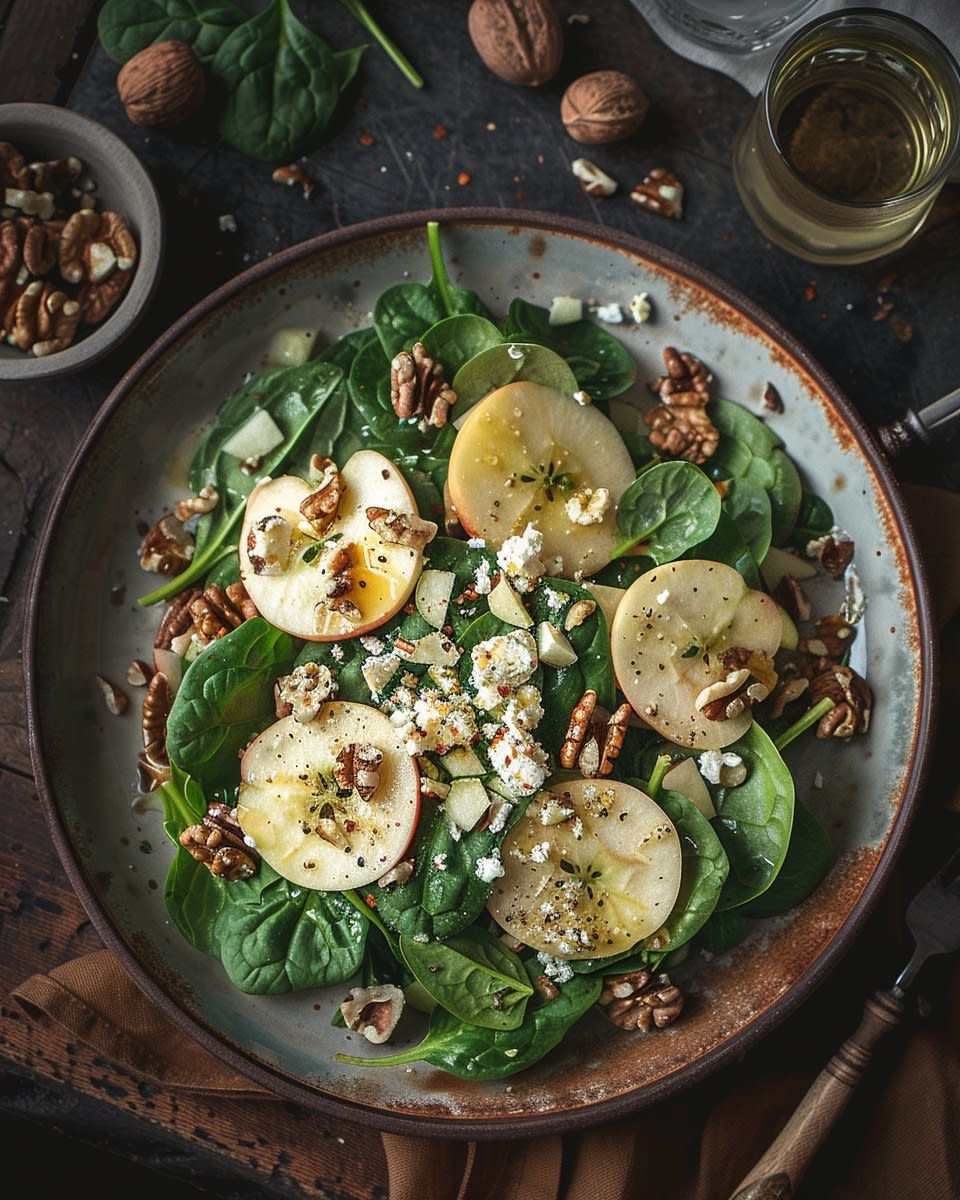Ensalada de espinacas y nueces