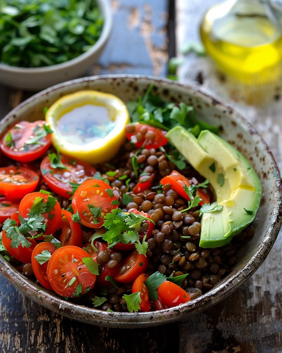 Ensalada de lentejas con tomate