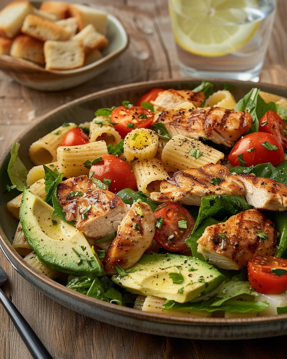 Ensalada de pasta con pollo