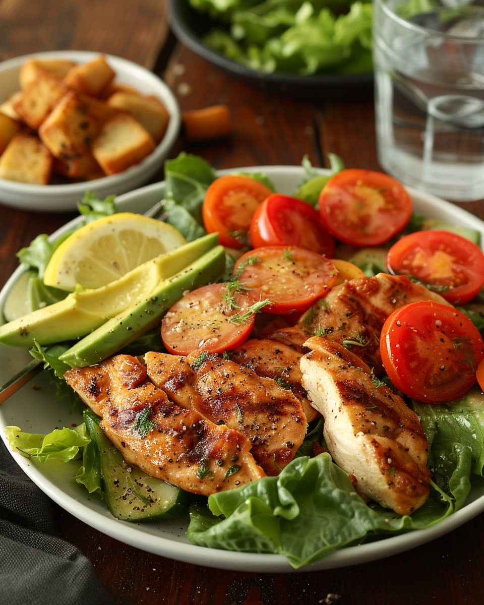 Ensalada de pollo y aguacate