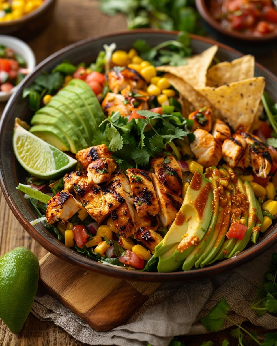 Ensalada de pollo y maíz