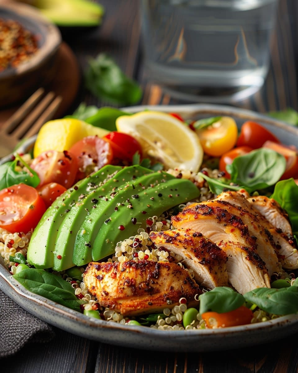 Ensalada de quinoa con pollo
