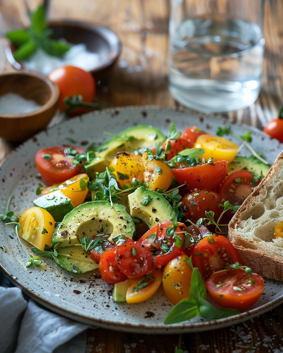 Ensalada de tomate con aguacate