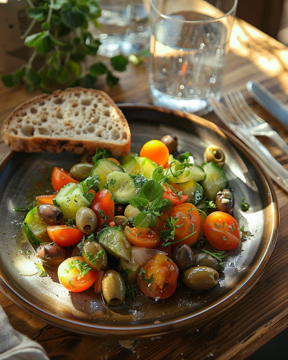 Ensalada mediterránea con aceitunas