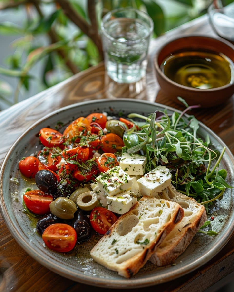 Ensalada mediterránea con queso feta