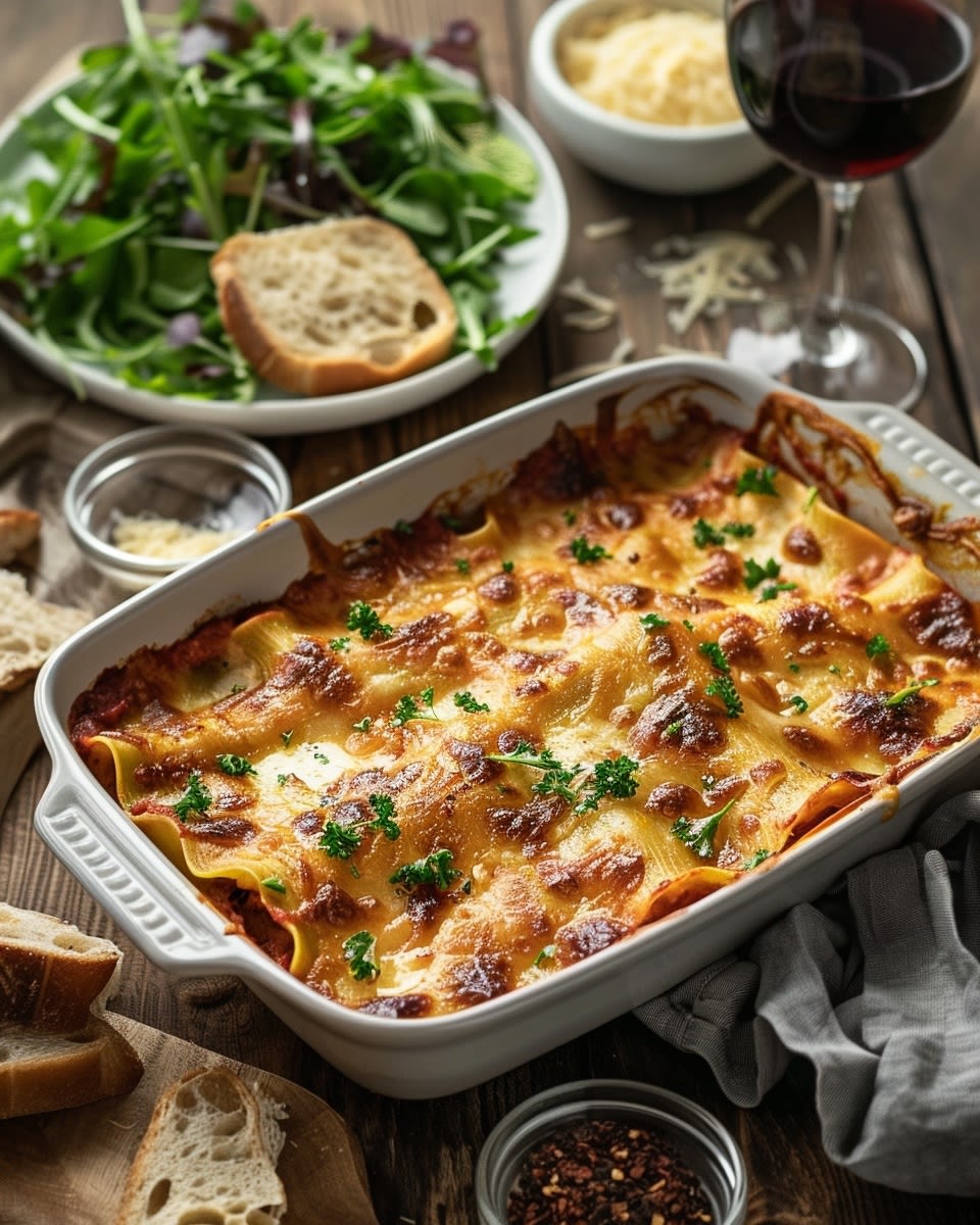 Lasaña vegetariana casera