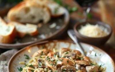 Receta de Pasta con Pollo y Champiñones: Delicioso y Fácil