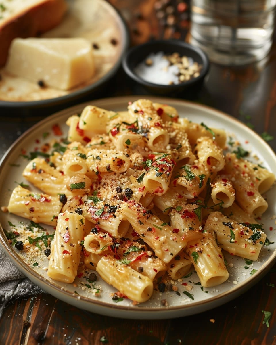 Pasta con queso y pimienta