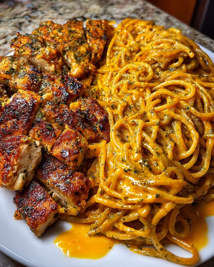 Pollo Ajo Espagueti Cremoso: Receta Fácil y Deliciosa