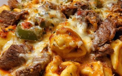Tortellini Cheesesteak Cremoso: Receta Sabrosa y Fácil