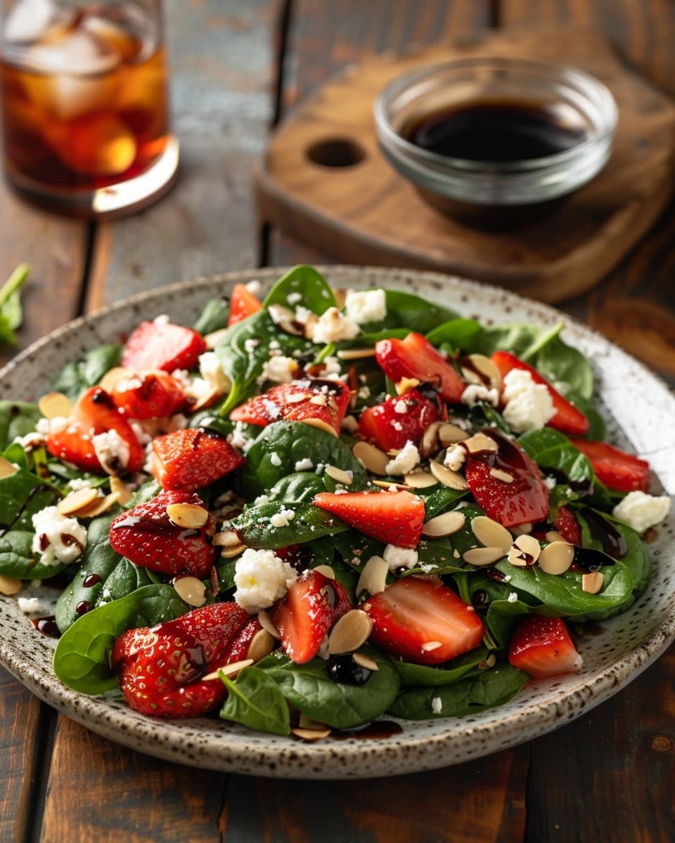 Ensalada de espinacas con fresas