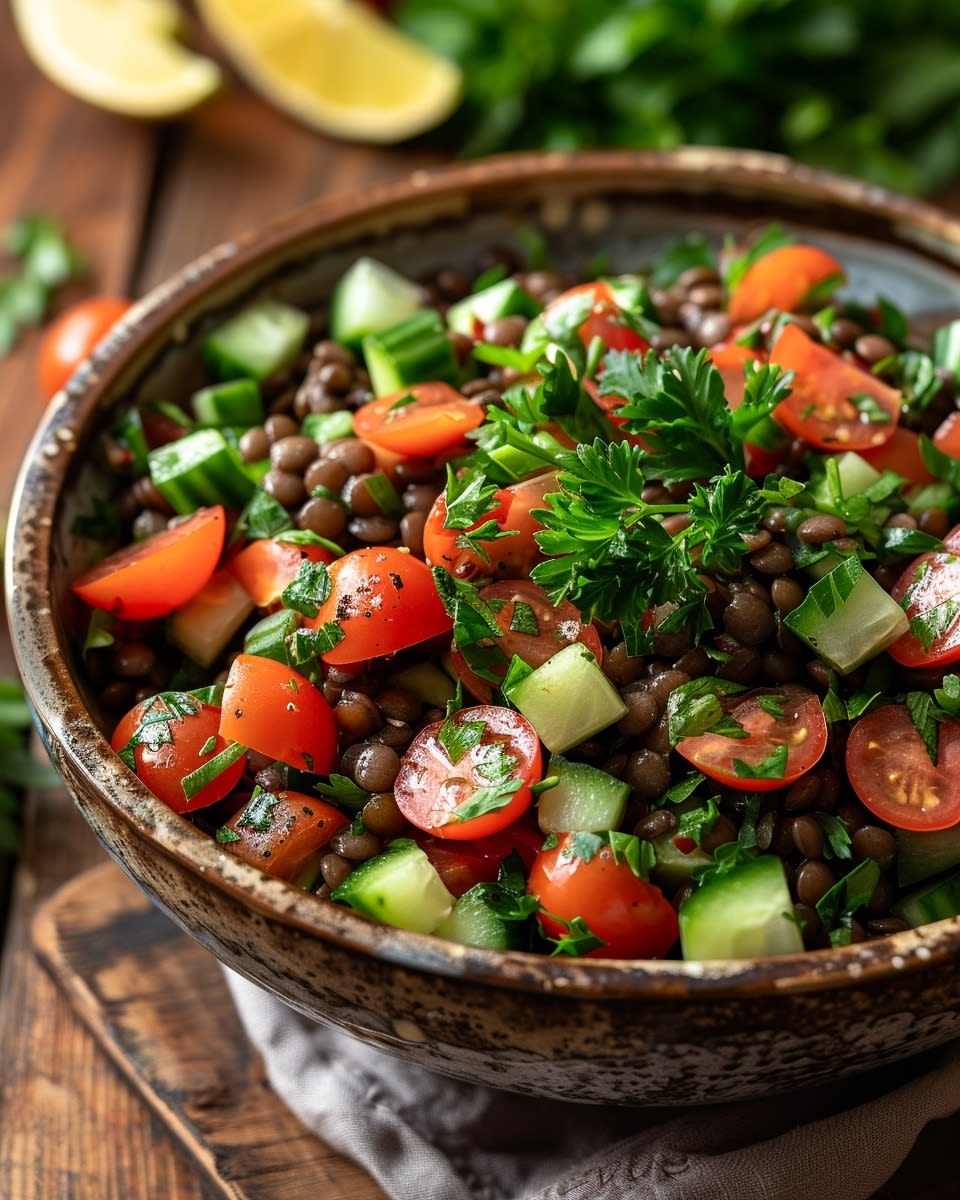 Ensalada de lentejas fría